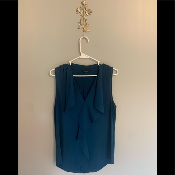RW&CO Blue Ruffle Blouse
